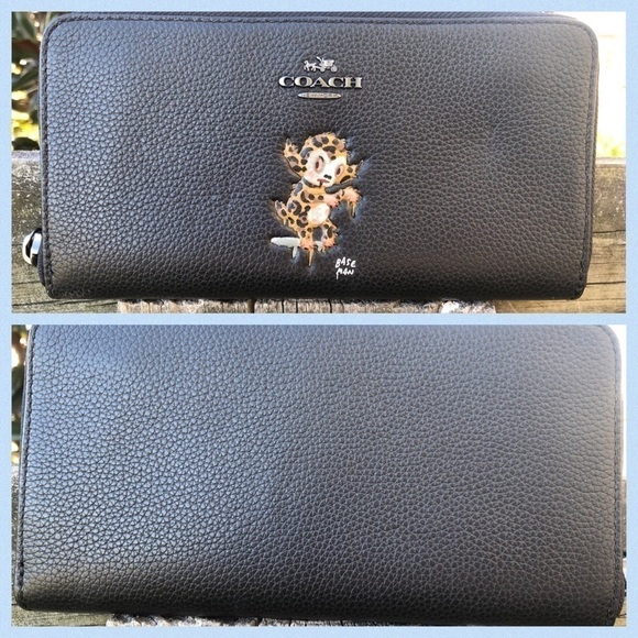 Coach Baseman Wild Beast Black Glove-tanned Wallet - Picture 1 of 3